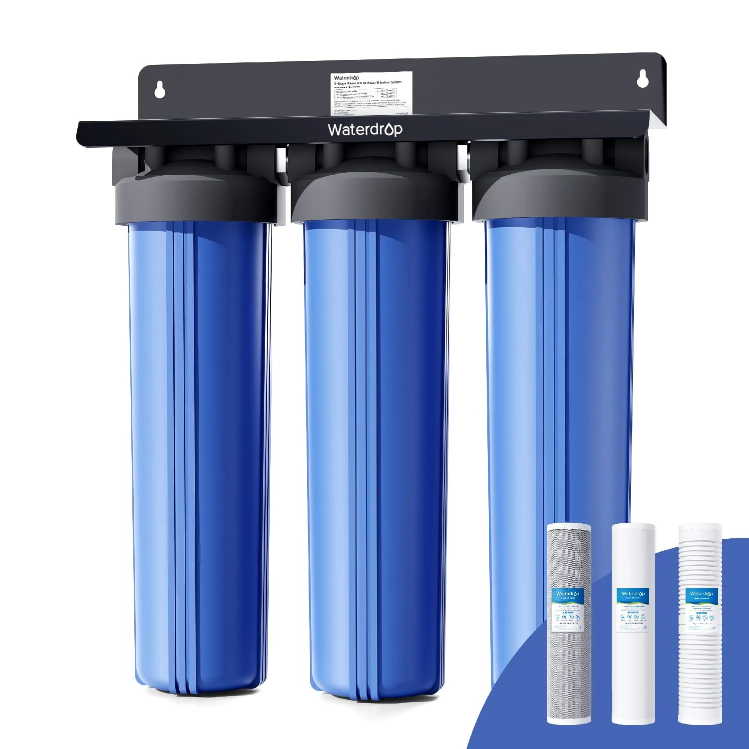 Waterdrop WD-WHF3T-PG 3-Stage Whole House Water Filter System, manufacturer product image